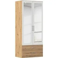 rauch Kleiderschrank Schrank Garderobe Ankleide GAMMA Breiten 91/136/181/226/271/315/360 cm (in 3 Ausstattungen BASIC/CLASSIC/PREMIUM (inkl. SOFT-CLOSE-Funktion) verschiedene Griff-Varianten, mit Spiegel TOPSELLER MADE IN GERMANY