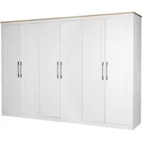 OTTO home Kleiderschrank Büsum Schlafzimmer Schrank mit 6 Türen (stabile robuste Bauweise mit optimaler Aufteilung - Breite 3m) Schlafzimmerschrank Landhaus Design Garderobe Schrank Bestseller