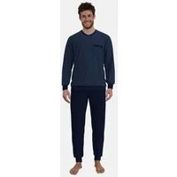 GÖTZBURG Schlafanzug Herren Pyjama mit Bündchen (2 tlg) Baumwolle