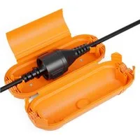 deleyCON Kabelzubehör deleyCON Kabel Schutzbox Wetterfest Outdoor IP44 für Stromkabel Orange