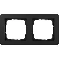 Abdeckrahmen zweifach, lackiert, matt, aus Thermoplast, bruchsicher schwarz (matt), Retail