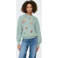 ONLY Sweatshirt ONLBROOKE L/S O-NECK FLOWER SWT Baumwollmischung, regular fit