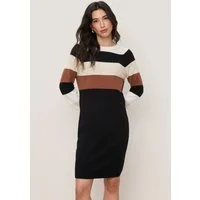 Tamaris Strickkleid aus angenehmer Viskosemischung mit modernen Streifen, ideal für die Übergangszeit