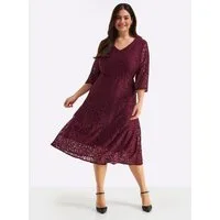 Sheego Etuikleid Webkleid 3/4-Arm