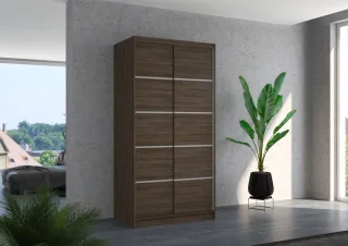 Schiebetürenschrank Schrank Nr.130 in Wenge matt 100x200x58 cm