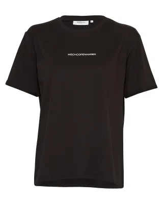 msch copenhagen - MSCHTerina Organic Small Logo Tee black white - Gr. - XS/S