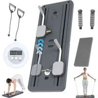 oyajia Liegestützgriffe 4-in-1-Pilates-Board mit LED-Zähler,Widerstandsband,Klappbaren (mit Bauchmuskelrolle, Ellenbogenstütze, Widerstandsband, Multifunktionales Bauchmuskelbrett für Zuhause und Fitnessstudio)