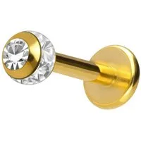 PIERCINGLINE Piercing-Set Chirurgenstahl Labret EPOXY-RING-KUGEL + KRISTALL (Labrets, 1-tlg)