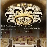 Eurohandisplay LED Deckenleuchte LED Pendelleuchte Kristall Fernbedienung Deckenleuchte Deckenlampen, LED fest integriert, Warmweiß bis Kaltweiß, Modern Kristall