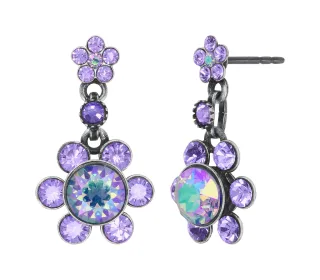 konplott - Florale Ohrringe - Lost Garden silver/violet