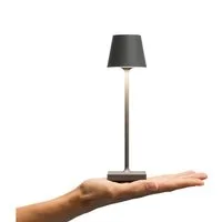 SIGOR LED Tischleuchte NUINDIE Pocket Akku-Tischleuchte Graphitgrau, Dimmbar, LED fest integriert, Warmweiß