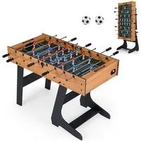 COSTWAY Kickertisch, 120cm Tischkicker klappbar, Tischfußball platzsparend