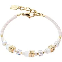 COEUR DE LION Armband Schmuck Edelstahl Mini Cubes Würfelkette, Made in Germany - mit Swarovski® Kristall, Strassstein, Schmucksteinen