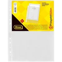 Idena Prospekthülle Idena 376010 - Prospekthüllen DIN A4 Format, dokumentenecht, glasklar