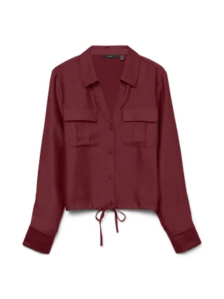 VERO MODA - VMTOMA LS TIE SHIRT WVN LCS Syrah - Gr. - L