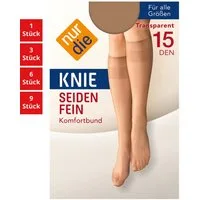 Nur Die Kniestrümpfe Seidenfein 15 DEN Damen (1er/3er/6er/9er Pack, 6-Paar) Knie-strümpfe thermo-socken overknee