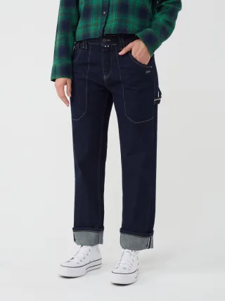 GANG Damen Jeans 94THELMA WORKER - comfort straight fit Jeans prewashed