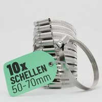 greate. Schlauchschelle 10x Schlauchschellen Edelstahl 50-70 mm - Einstellbare Schlauchschelle, (10-St)