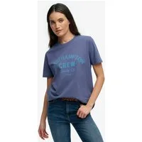 Superdry Print-Shirt BEACH CLUB RELAXED TEE aus Baumwolle und Single Jersey, Relaxed Fit, mit Rundhalsausschnitt
