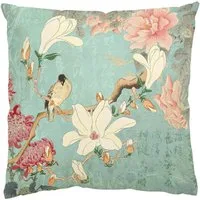 Bilderdepot24 Dekokissen drinnen Kissenhülle/ Sofakissen/ Zierkissen Kissenhülle türkis Blumen, Bezug mit / ohne Füllung Zierkissen Outdoor Sofa Bett
