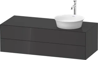Duravit White Tulip Konsolenwaschtischunterbau wandhängend Graphit Hochglanz 1300x550x408 mm - WT498 WT4987RH1H10010