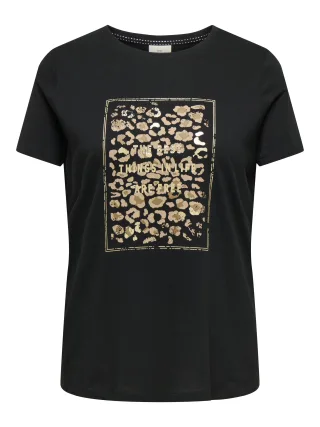 ONLY CARMAKOMA - CARCRUZ SS O-NECK REG TEE JRS Schwarz - Gr. - 52