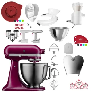 KitchenAid Artisan 4,8 Liter 5KSM195PSEBE Spar-Set mit Sieb mit...
