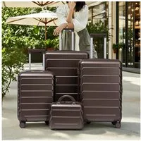 LVHOM Trolleyset 2/4 Set., ABS Hartschalen 14"/19"/24"/28", leise Rädern für jede Tour, (4 tlg., Kosmetikorganizer mit Tragegriff, Sicherungsschlinge), Geschäftstrip, Familienurlaub, längere Erkundungen, Flughafentransfers