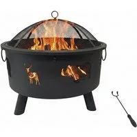 relaxdays Feuerschale mit Flammenmotiv