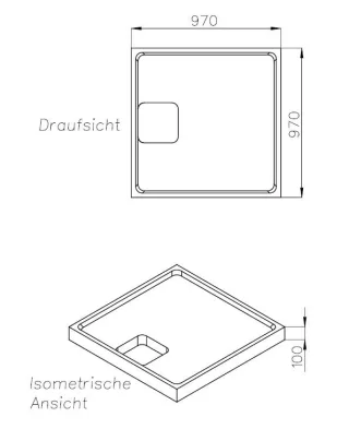 Neuesbad Wannenträger für Ideal Standard Ultra Flat New 100x100x2,5 SD 27427