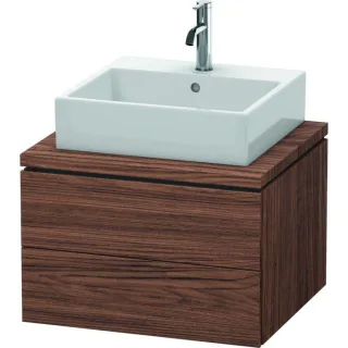 Duravit L-Cube Waschtisch-Unterschrank LC581502121 62 x 54,7 cm, nussbaum dunkel, für Konsole, 2 Schubkästen