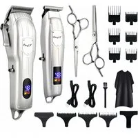 CkeyiN Haar- und Bartschneider Elektrisch Haarschneidemaschine Profi Haarschneider, Harrtrimmer und Reinigungsbürste, mit 9 Kammaufsätzen, Schneidkopf aus Keramik und Edelstahl, geräuscharm