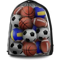 TUWENA Balltasche Extra Große Ballnetz, Tasche aus Netzgewebe, Tragbare Sports Ballnetz, Mit Kordelzug Schultergurt für Fußball Basketball Volleyball Rugbyball