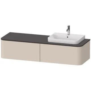Duravit Happy D.2 Plus Konsolenwaschtischunterbau wandhängend Taupe Supermatt 1600x550x354 mm - HP49 HP4944R83830010