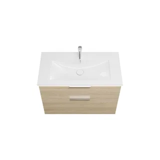 Burgbad Mineralguss Waschtisch-Set Eqio Eiche Dekor Cashmere/Alpinweiss, SEZE092F3180C0001 SEZE092F3180C0001