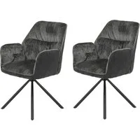 HELA Esszimmerstuhl AMIRA drehbar (Set, 2 St), Auto-Return 270°, Materialmix Cord/Samtvelours