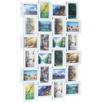 relaxdays Staffelbilderrahmen Bilderrahmen für 24 Fotos, weiß