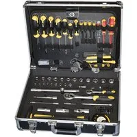 TECH-CRAFT Werkzeugkoffer 130-tlg, robustes Tool-Set (130 Teile), im Aluminiumkoffer