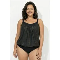 Ulla Popken Soft-BH Tankini Metallic-Effekt Elastiksaum Softcups