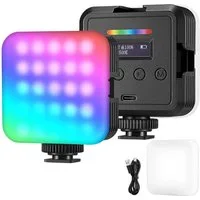 Neewer Videoleuchte RGB61 360° RGB LED Magnetische RGB Kamera Videolicht, CRI 97+, mit 3 Cold Shoe Mounts, 2500K-8500K/2000mAh Mini Selfie Licht