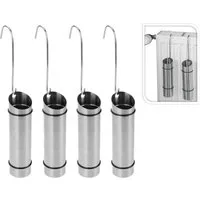 Koopman Luftbefeuchter Verdunster Edelstahl Heizkörper 4 er Set, Haken zum Einhängen, 150 ml, Gummiring, einfache Montage, Edelstahl
