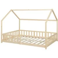 en.casa Hausbett, »Hesel« Montessori Bett Kiefernholz Holzoptik 140 x 200 cm