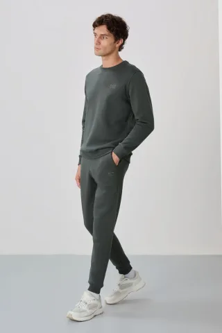 Herren Sweatshirt- und Jogginghosen-Set aus Baumwoll-Polyester-Fleece