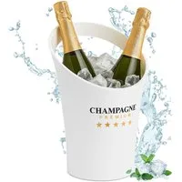 relaxdays Wein- und Sektkühler Sektkühler für 2 Flaschen in Weiß