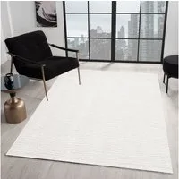 Vimoda Teppich Hoch-Tief Effekt, Gestreifte 3D Muster, Rechteckig, Höhe: 11 mm, Teppich Stein Effekt, uni, Wohnzimmer, Schlafzimmer