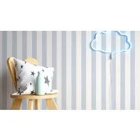 Newroom Papiertapete Muster Tapete Kinderzimmer Streifen,Linien, Blau Kindertapete Kinder Streifen - Babytapete Babyzimmer Weiß Linien für Büro Diele/Flur Schlafen, Babytapete