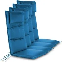 Aspero Hochlehnerauflage 4 Hochlehner Stuhlauflagen Sitzpolster, (Set), Wasserdicht