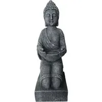 relaxdays Buddhafigur Buddha Figur 43 cm, grau