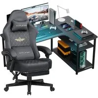 GTPLAYER Gamingtisch Gaming Tisch + Gaming Stuhl- Set, Computertisch Stuhl Set für Gaming, Multifunktionale Tische und Stühle