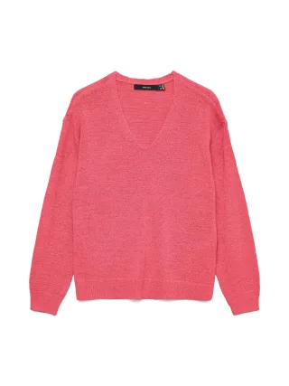 VERO MODA - VMCHARITY LS V-NECK PULLOVER NOOS Coral Paradise - Gr. - XS
